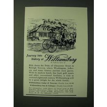 1955 Williamsburg Virginia Ad - Journey into history at Williamsburg Virginia