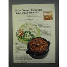 1966 Lipton Onion Soup Mix Ad - Summer Salad Topping