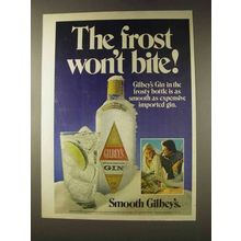 1976 Gilbey's Gin Ad - The Frost Won't Bite