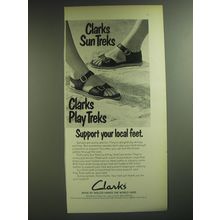 1974 Clarks Sun Treks and Play Treks Sandals Ad - Support your local feet