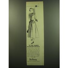 1949 De Pinna Dress Ad - 49 Fall couplet: tweed-and-velveteen