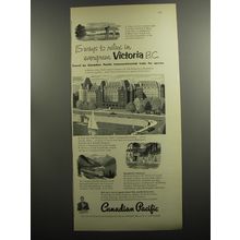 1952 Canadian Pacific Railroad Ad - 15 ways to relax in Evergreen Victoria B.C.