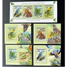 Burundi 2015 / 2016 Mi. AA-AD 3577 + Bl. Oiseaux migrateurs Birds Vogel