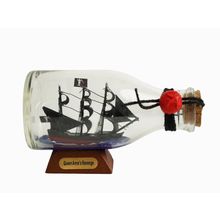 Pack Of 2] Blackbeard's Queen Anne's Revenge Pirate Ship in a Glass Bottle 5""