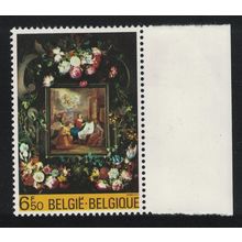 Belgium Christmas Painting 'Garland of Flowers and Nativity' 1980 MNH SG#2613