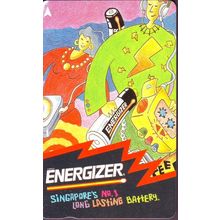 Energizer S'pore No1 Long Lasting Battery S'pore $2 Telephone Card (Used)