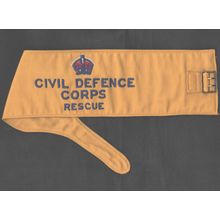 Original BRITISH 1953 CIVIL DEFENCE CORPS RESCUE ARMBAND Kings Crown ~ POST FREE