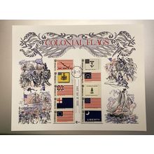 ICOLLECTZONE US 1345-54 Colonial Flags FDC Sheet Engraved (A800)