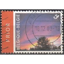Belgique 2002 Michel 3192 O Cote (2008) 0.50 € Timbre de deuil Coucher du soleil