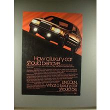 1988 Lincoln Mark VII Car Ad - How Luxury Should Behave
