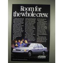 1988 Hyundai Sonata Car Ad - Room for Whole Crew