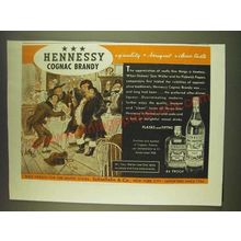 1939 Hennessy Cognac Brandy Ad - quality bouquet clean taste