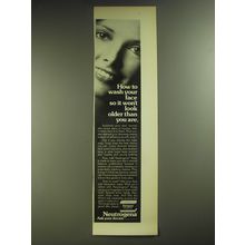 1974 Neutrogena Soap Ad - How to wash your face so it won't look older than you