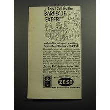 1951 Zest MSG Ad - They'll call you the barbecue expert