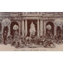 Malta's Tribute To Death Of King Edward VII Rare Old RPC Postcard