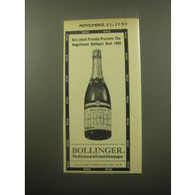1959 Bollinger Champagne Advertisement