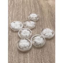 13mm Clear Round Resin flower Shank Buttons Great For Cardigans Knitting Sewing