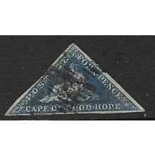 CAPE OF GOOD HOPE QV 1855 4d TRIANGLE USED 2 FULL SIDE 1 PART MARGINS SG6