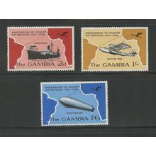Gambia 241-243, 1969 Pioneer Air Services, VF, MNH (GAM578)