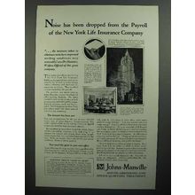 1930 Johns-Manville Sound Absorbing Ad - Noise Dropped