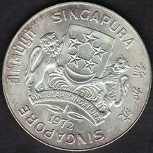 1972 Singapore 10 Dollars Silver Coin Arms