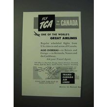 1953 TCA Airlines Ad - Fly to All Canada
