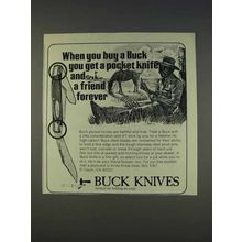 1977 Buck Knives Ad - Get a Friend Forever