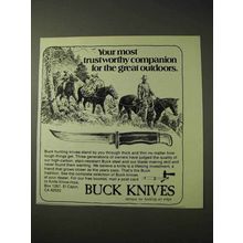 1977 Buck Knives Ad - Most Trustworthy Companion