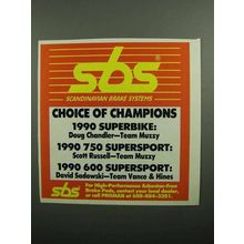 1990 SBS Scandinavian Brake Systems Ad - Champions