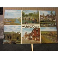 multiview, WEST SUSSEX county.. used postcard by J. salmon 1974 pm =