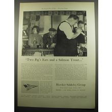 1955 Hawker Siddeley Gloster Javelin Aircraft Ad - Two Pig's Ears and a salmon