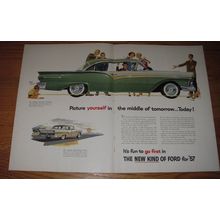 1957 Ford Fairlane 500 Club Victoria Ad - Picture yourself in the middle