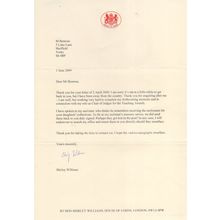 Shirley Williams MP Official House Of Lords Hand Signed Letter