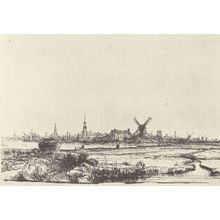 Rembrandt View Of Amsterdam in 1640 Painting Postcard