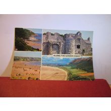 multiview, ALONG THE GOWER COAST , WALES, used postcard Colourmaster 1982 pm =