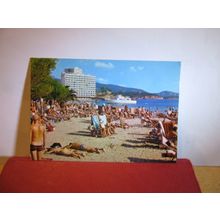 THE BEACH, PALMA NOVA, MALLORCA, SPAIN used postcard 1976 pm =