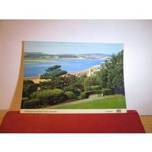 ESTUARY & CLOCK TOWER, EXMOUTH, DEVON used postcard by E T W Dennis 1989 pm =