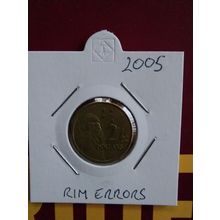 2005 Australian $2 Coin - Rim Errors = Circulated