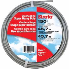 150 Feet Clothesline Outdoor Heavy Duty Galvanized Wire Steel Cable, Silver PVC
