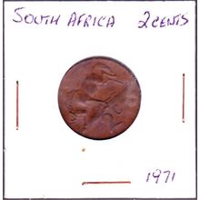 1971 South Africa 2 Cents Coin