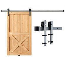 8FT Sliding Barn Door Hardware Kit, 330LBS Loading Heavy Duty Barn Door Trac...
