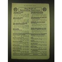 1918 George H. Doran Company Ad - New books of outstanding importance