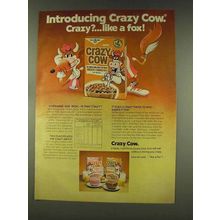 1977 General Mills Crazy Cow Cereal Ad - Like a Fox