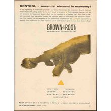 BROWN AND ROOT INC 1962 Control engineering construction vintage ad