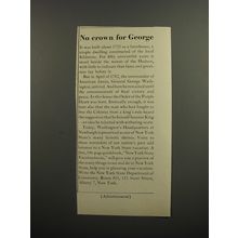 1953 New York State Tourism Ad - No crown for George