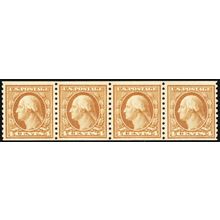 495, Mint NH F-VF 4¢ Very Fresh Coil Strip of Four .. Stuart Katz