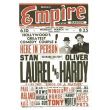 Laurel & Hardy Live in Glasgow 1954 Scottish Theatre Poster Postcard