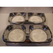 1974 CHRYSLER NEW YORKER HEADLIGHT BEZELS OEM PAIR #3691212, 3691213