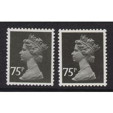 X1023 UG130 75p Black PCP TWO SHADES LIGHT & DARK ~ LITHO QUESTA Unmounted Mint