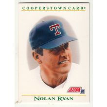 1991 Score Nolan Ryan Cooperstown card #B7 –HOF- Rangers